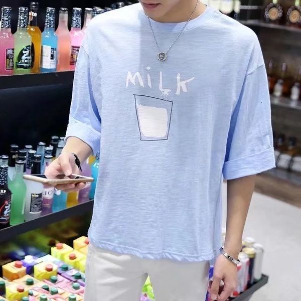 summer short men's korean fashion quarter t-shirt student round neck loose half sleeve, White;black
summer short men's korean fashion quarter t-shirt student round neck loose half sleeve, White;black