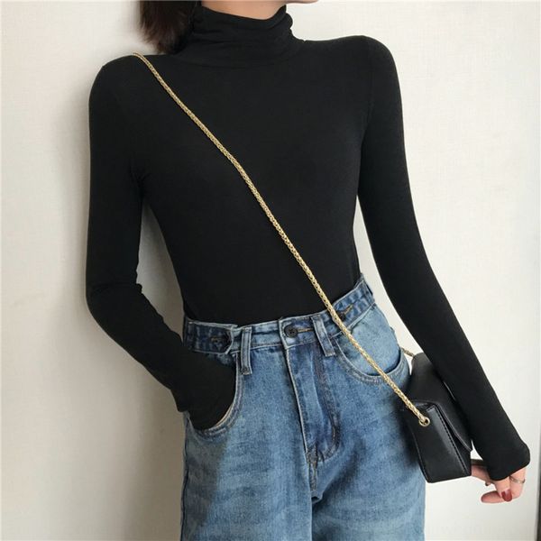 early autumn 2020 long sleeve coat t- high neck bottoming shirt versatile show thin solid color women's slim fashion t-shirt women', White
early autumn 2020 long sleeve coat t- high neck bottoming shirt versatile show thin solid color women's slim fashion t-shirt women', White