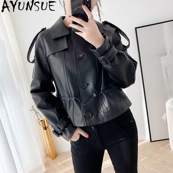 women's leather & faux ayunsue korean 100% real sheepskin coat women short motorcycle genuine jacket clothes 2021 chaqueta cuero mujer, Black
women's leather & faux ayunsue korean 100% real sheepskin coat women short motorcycle genuine jacket clothes 2021 chaqueta cuero mujer, Black