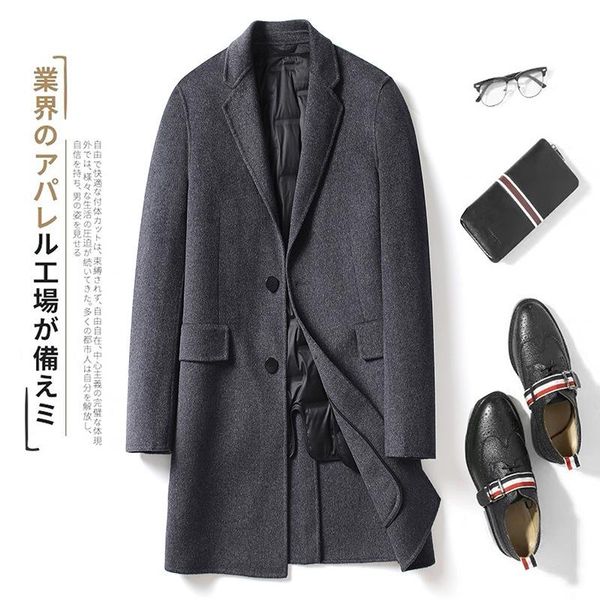 new autumn and winter woolen coat with detachable down liner, Black
new autumn and winter woolen coat with detachable down liner, Black