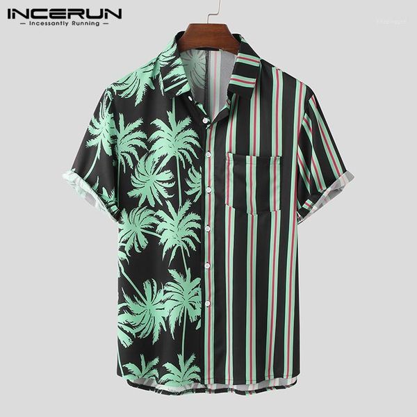 men's casual shirts summer men hawaiian shirt streetwear short sleeve 2021 lapel print stripe patchwork beach blouse camisa masculina i, White;black
men's casual shirts summer men hawaiian shirt streetwear short sleeve 2021 lapel print stripe patchwork beach blouse camisa masculina i, White;black