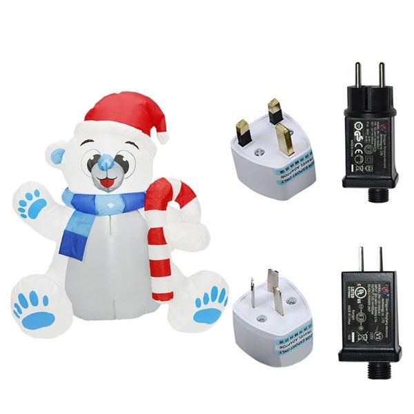 1.2m inflatable bear model illuminated air blown figure yard outdoor garden toy christmas party decoration