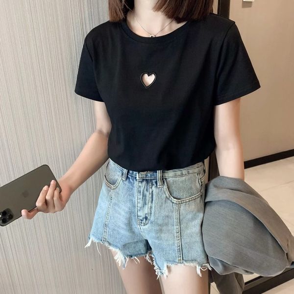 14139 love hollowed out round neck short sleeve t-shirt for women's summer new embroideryembroidery embroidery elastic thin hole bottom, White
14139 love hollowed out round neck short sleeve t-shirt for women's summer new embroideryembroidery embroidery elastic thin hole bottom, White
