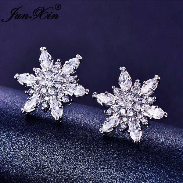 stud junxin cute small white snowflake earrings for women silver color pave zircon crystal earring studs female cz, Golden;silver
stud junxin cute small white snowflake earrings for women silver color pave zircon crystal earring studs female cz, Golden;silver