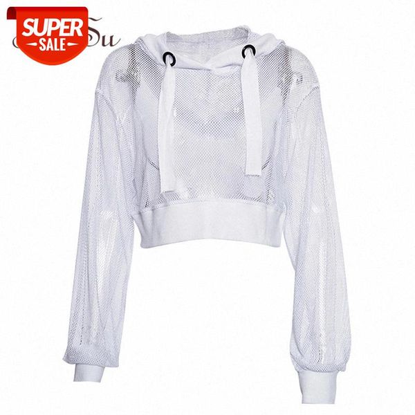 artsu autumn mesh hooded long sleeve woman tshirt white transparent fishnet crop tee shirt t-shirt asts20451 #1w1v 
artsu autumn mesh hooded long sleeve woman tshirt white transparent fishnet crop tee shirt t-shirt asts20451 #1w1v