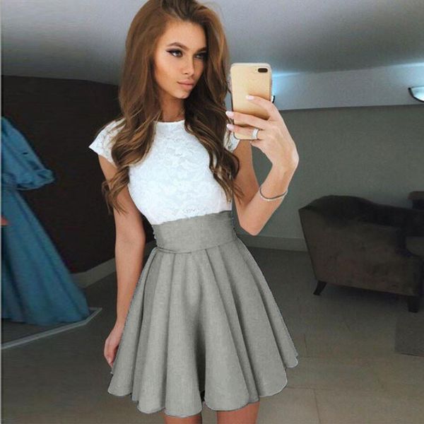 38# mini skirts womens summer solid high waist simple skater skirt ladies party cocktail mini skirts faldas cortas, Black
38# mini skirts womens summer solid high waist simple skater skirt ladies party cocktail mini skirts faldas cortas, Black