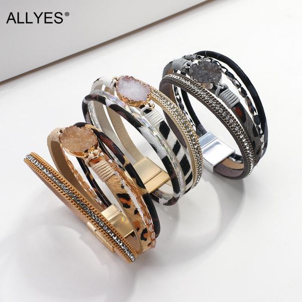 allyes multilayer resin charm leopard leather bracelets for women rhinestone chain wrap bracelet female winter jewelry gifts, Golden;silver
allyes multilayer resin charm leopard leather bracelets for women rhinestone chain wrap bracelet female winter jewelry gifts, Golden;silver