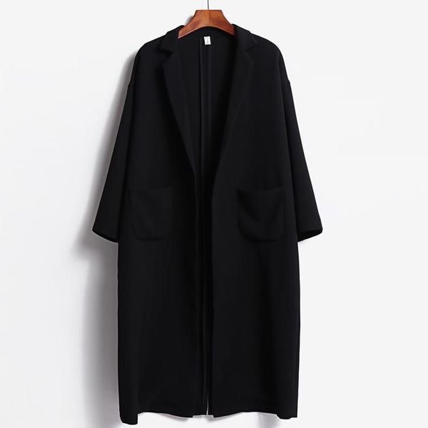 suit collar cocoon type medium long length windbreaker women's loose bf knee length suit outwear1, Tan;black
suit collar cocoon type medium long length windbreaker women's loose bf knee length suit outwear1, Tan;black