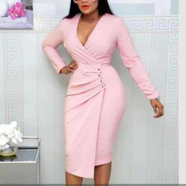 casual dresses women v neck slim bodycon long sleeve mid length dress with buttons fashion modest office ladies 2021 autumn, Black;gray
casual dresses women v neck slim bodycon long sleeve mid length dress with buttons fashion modest office ladies 2021 autumn, Black;gray