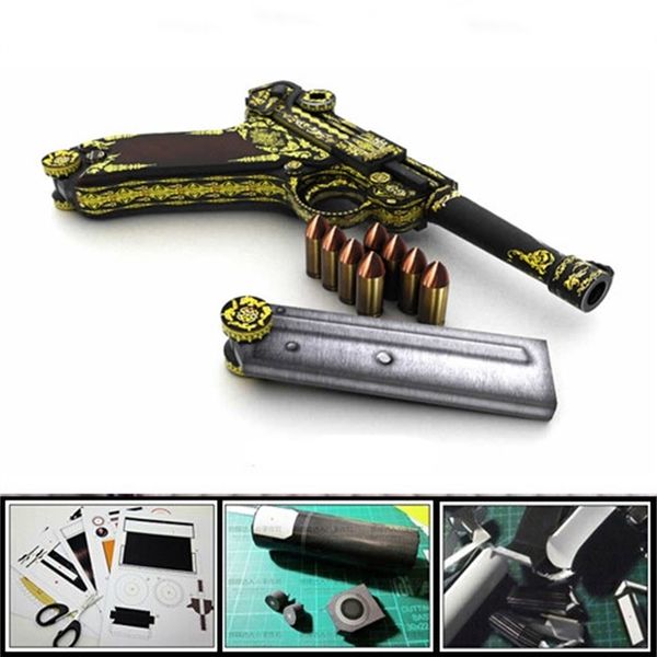 p08 paper model gun / wwii germany luger pistol 1:1 military weapon magazine 3d puzzles toy
p08 paper model gun / wwii germany luger pistol 1:1 military weapon magazine 3d puzzles toy