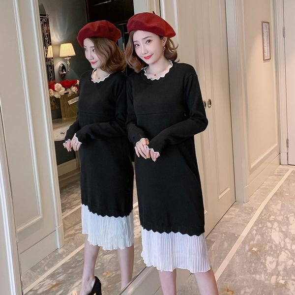 dwwdb feeding spring and autumn dress fashion stitching 2019 knitted spicy mother clothing bottom sweater postpartum dresssweater dress b9pv, White;black
dwwdb feeding spring and autumn dress fashion stitching 2019 knitted spicy mother clothing bottom sweater postpartum dresssweater dress b9pv, White;black