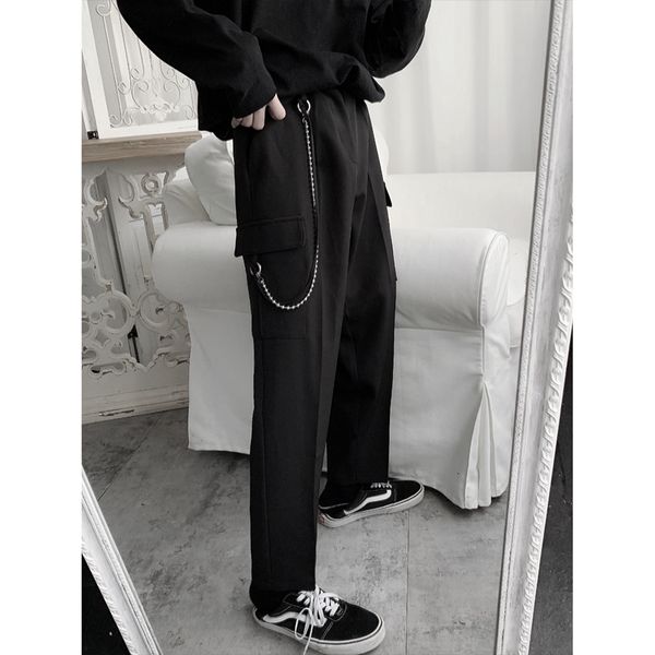 2021 new men's multi-pocket 9-point chain coveralls leg straight casual pants. 3mqb, Black
2021 new men's multi-pocket 9-point chain coveralls leg straight casual pants. 3mqb, Black