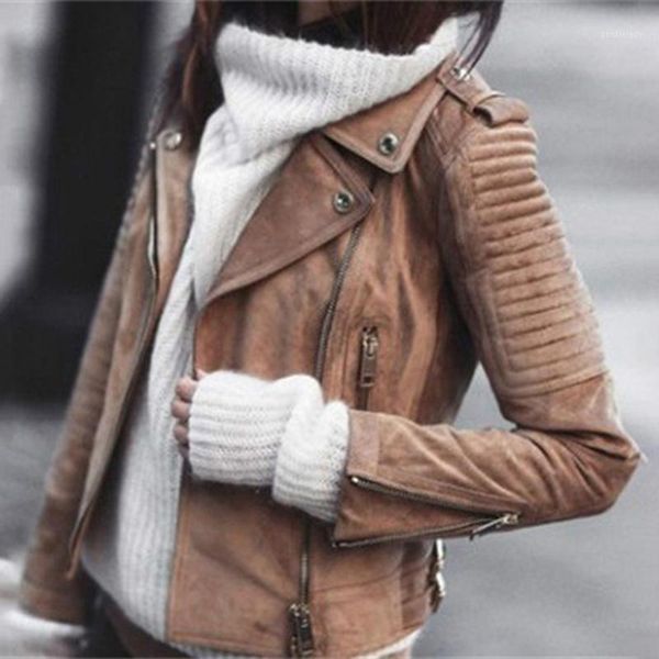women's jackets women leather jacket autumn fall slim solid color cardigan coat casual long sleeve zipper punk motorcycle lady1, Black;brown
women's jackets women leather jacket autumn fall slim solid color cardigan coat casual long sleeve zipper punk motorcycle lady1, Black;brown