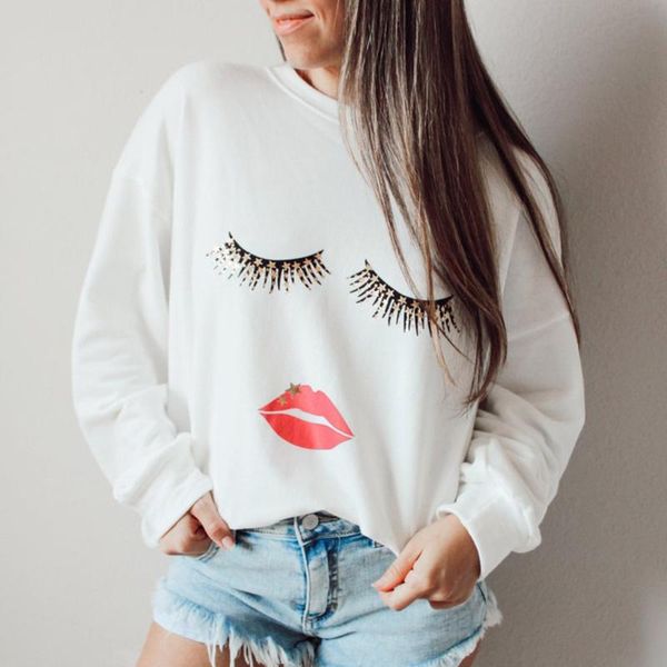 40# eyelash print blouse women 2020 autumn winter new fashion o neck long sleeve shirt causal loose plus size shirts, White
40# eyelash print blouse women 2020 autumn winter new fashion o neck long sleeve shirt causal loose plus size shirts, White