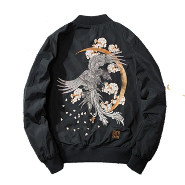 marchwind black men autumn parka winter warm jacket embroidery phoenix and flowers flight bomber jacket coat male padded cotton outwear, Black;brown
marchwind black men autumn parka winter warm jacket embroidery phoenix and flowers flight bomber jacket coat male padded cotton outwear, Black;brown