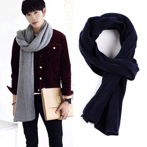 new solid knitted men scarf long wool boy neck scarves long winter warm stoles shawls and wraps bandana y201007, Blue;gray
new solid knitted men scarf long wool boy neck scarves long winter warm stoles shawls and wraps bandana y201007, Blue;gray