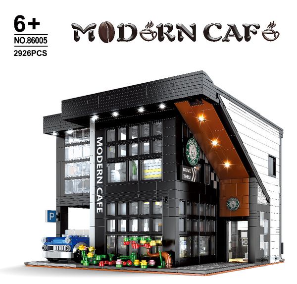 

moc city streetview series the brickstive havana cafe bike shop university post model modular building blocks bricks toys gifts 1008