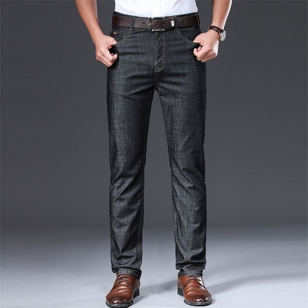 browon brand men jeans summer thin breathable soft mid straight regular men's jeans trousers vintage mens clothing 201223, Blue
browon brand men jeans summer thin breathable soft mid straight regular men's jeans trousers vintage mens clothing 201223, Blue