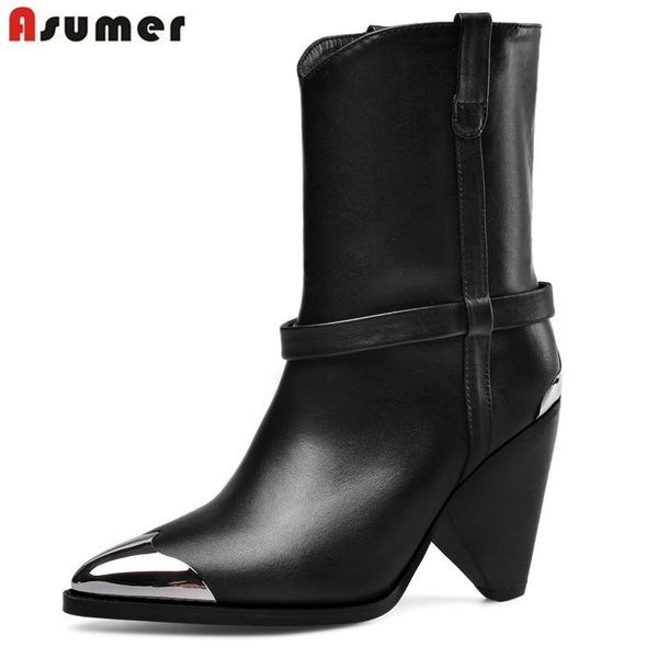 boots asumer 2021 real cow leather quality western women metal pointed toe spike high heels autumn ankle ladies shoes, Black
boots asumer 2021 real cow leather quality western women metal pointed toe spike high heels autumn ankle ladies shoes, Black