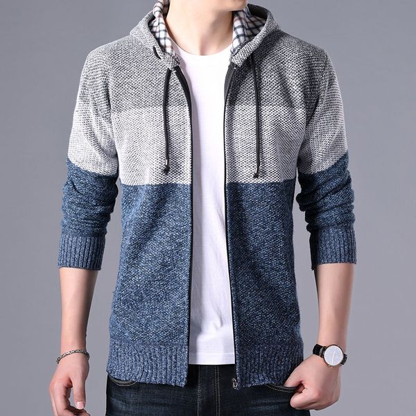 sweater men's jacket autumn and winter plus velvet thick knitted cardigan korean style trend loose student color matching cardigan, White;black
sweater men's jacket autumn and winter plus velvet thick knitted cardigan korean style trend loose student color matching cardigan, White;black