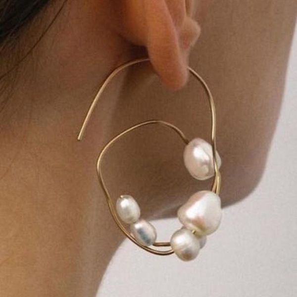 retro pearl women earrings big circle irregular gold color baroque pearl hoop earrings bohemia korea circle ear rings jewelry, Golden;silver
retro pearl women earrings big circle irregular gold color baroque pearl hoop earrings bohemia korea circle ear rings jewelry, Golden;silver