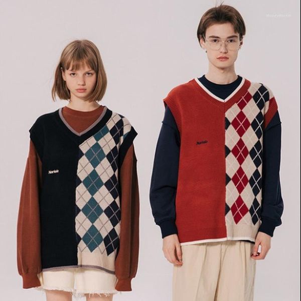 men's vests women vest sweater fashion knitted loose vintage female waistcoat clothes outfit1, Black;white
men's vests women vest sweater fashion knitted loose vintage female waistcoat clothes outfit1, Black;white