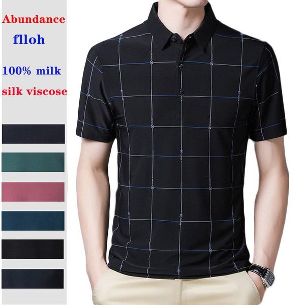 men's polos middle-aged short-sleeved shirt ice silk loose thin plaid lapel t-shirt dad summer clothes 20113, White;black
men's polos middle-aged short-sleeved shirt ice silk loose thin plaid lapel t-shirt dad summer clothes 20113, White;black