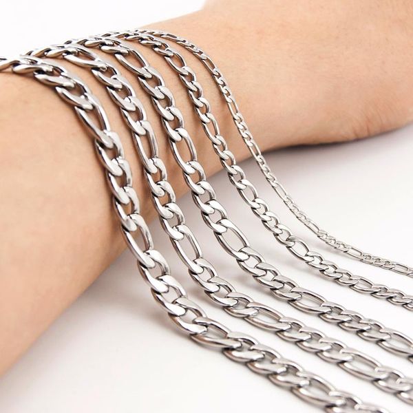 men stainless steel figaro necklace 3/4.6/6/7/7.5mm width silver color link chain good quality male necklace length 16"-38
men stainless steel figaro necklace 3/4.6/6/7/7.5mm width silver color link chain good quality male necklace length 16"-38