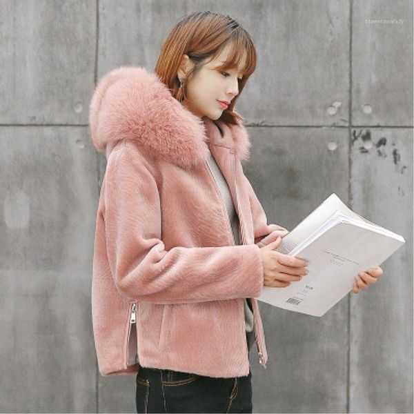 women's fur & faux 2021 women winter solid sheep sheared coat female thick lamb wool short jacket lady causal slim collar outwear e2301, Black
women's fur & faux 2021 women winter solid sheep sheared coat female thick lamb wool short jacket lady causal slim collar outwear e2301, Black