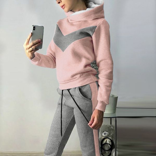 fashion two tone hoodies 2 piece tracksuit for women warm plush sweatshirt two piece set drawstring women sports suit lj201118, White
fashion two tone hoodies 2 piece tracksuit for women warm plush sweatshirt two piece set drawstring women sports suit lj201118, White