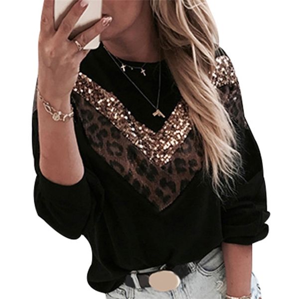 women pullover sweatshirt patchwork leopard print short sweatshirt sequin suede sweatshirt casual streetwear bluza damska d30 201127, Black
women pullover sweatshirt patchwork leopard print short sweatshirt sequin suede sweatshirt casual streetwear bluza damska d30 201127, Black