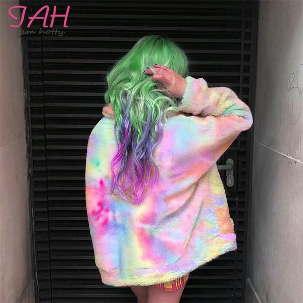 women's jackets iamty tie-dye faux fur fashion elegant teddy jacket rainbow fake fleece oversized winter women fluffy warm outwear, Black;brown
women's jackets iamty tie-dye faux fur fashion elegant teddy jacket rainbow fake fleece oversized winter women fluffy warm outwear, Black;brown