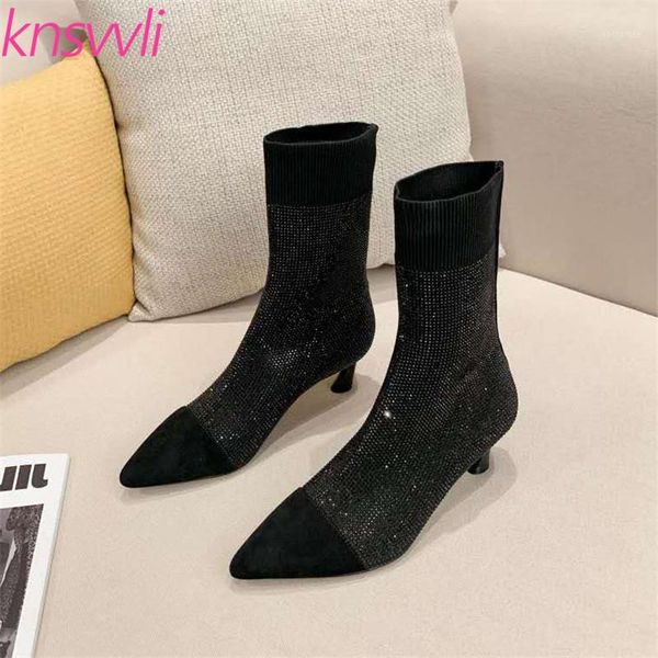 crystal brand shoes stretch ankle boots for women runway kitten heels party shoes woman rhinestone bling women knit short boots1, Black
crystal brand shoes stretch ankle boots for women runway kitten heels party shoes woman rhinestone bling women knit short boots1, Black