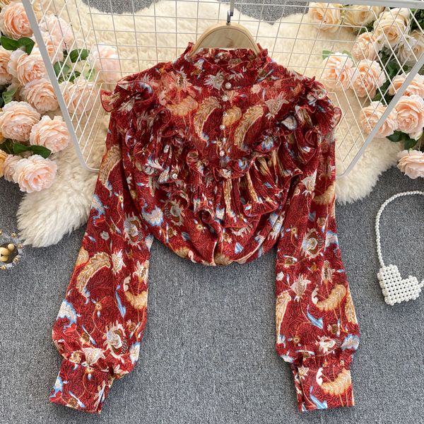 2021 new singiny feminine sweet floral retro turtleneck puffed ruffled shirts autumn bohemian imprint 4nef, White
2021 new singiny feminine sweet floral retro turtleneck puffed ruffled shirts autumn bohemian imprint 4nef, White