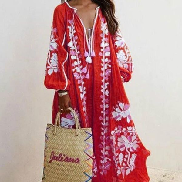 plus size boho long deep v-neck ruffle dress for women bohemian women's beach dresses casual loose printed maxi red floral dress, Black;gray
plus size boho long deep v-neck ruffle dress for women bohemian women's beach dresses casual loose printed maxi red floral dress, Black;gray