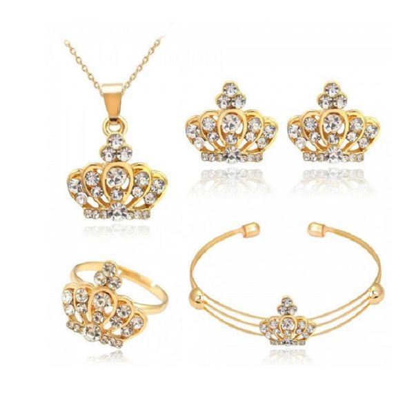 otoky 4pcs exquisite crown styling necklace ring earrings bracelet four sets for gift may22, Silver
otoky 4pcs exquisite crown styling necklace ring earrings bracelet four sets for gift may22, Silver