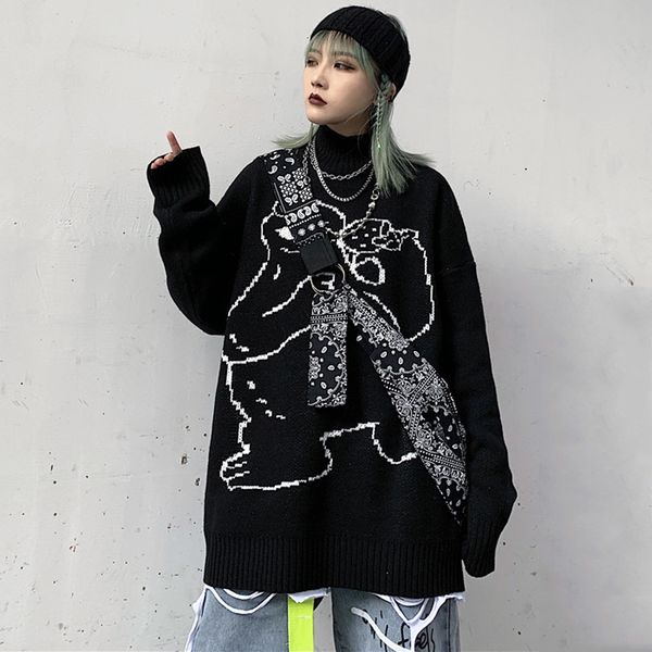 2021 harajuku cartoon embroidery female vintage loose round neck long sleeve knit cotton autumn women man sweater s87e, White;black
2021 harajuku cartoon embroidery female vintage loose round neck long sleeve knit cotton autumn women man sweater s87e, White;black