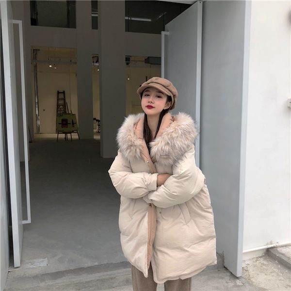 2020 winter new medium long loose hooded thickened large wool collar bread and jacket, women's cotton padded jacket
2020 winter new medium long loose hooded thickened large wool collar bread and jacket, women's cotton padded jacket