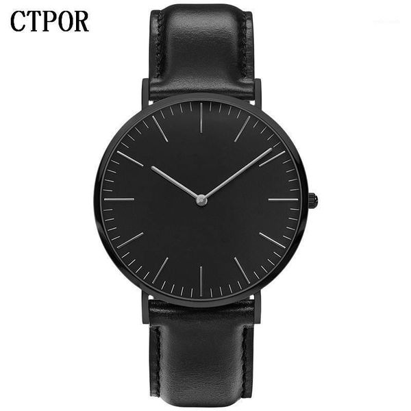 

ctpor business watch men's watches limited edition men leather or stainless steel wristwatch waterproof male clock thin1, Slivery;brown