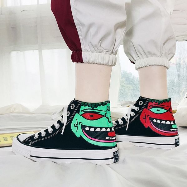 fashion hand-painted hip hop street dance personality lovers women's vulcanize canvas skate shoes sneakers y200424, Black
fashion hand-painted hip hop street dance personality lovers women's vulcanize canvas skate shoes sneakers y200424, Black