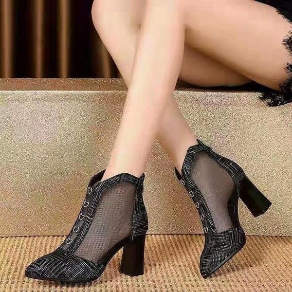 summer sandals female hollow mesh women's shoes woman new thick high heels pointed toe slip on zipper ladies sandals plus size, Black
summer sandals female hollow mesh women's shoes woman new thick high heels pointed toe slip on zipper ladies sandals plus size, Black
