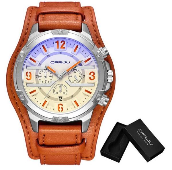 2020 new seller crrju brand luxury mens leather strap watch waterproof casual quartz wristwatch for men relogio masculino, Slivery;brown
2020 new seller crrju brand luxury mens leather strap watch waterproof casual quartz wristwatch for men relogio masculino, Slivery;brown