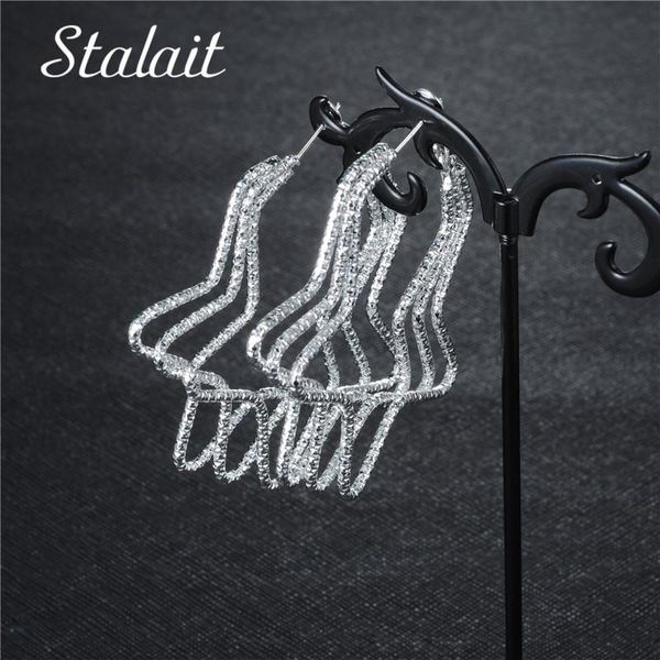 multi layer 60mm big star metal hoop earrings for women marble silver color earrings statement jewelry wedding party gift, Golden;silver
multi layer 60mm big star metal hoop earrings for women marble silver color earrings statement jewelry wedding party gift, Golden;silver