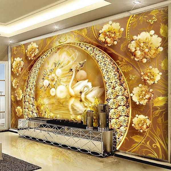 european style wallpaper 3d stereo gold swan lake jewellery flower diamond p wall murals living room tv sofa bedroom fresco1
european style wallpaper 3d stereo gold swan lake jewellery flower diamond p wall murals living room tv sofa bedroom fresco1