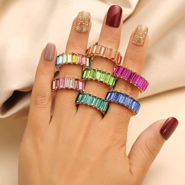popular in europe and the united states personalized super flash crystal exaggerated ring fashion retro gem color square diamond round ring, Silver
popular in europe and the united states personalized super flash crystal exaggerated ring fashion retro gem color square diamond round ring, Silver