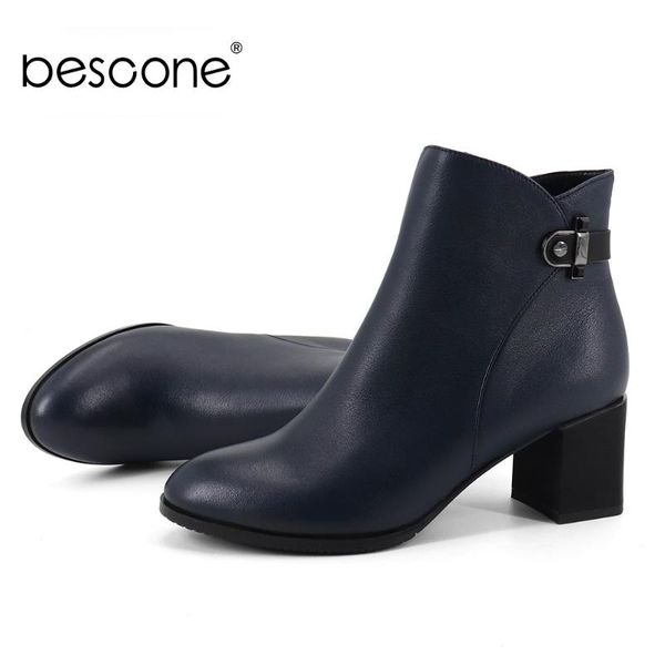 bescone fashion ladies boots genuine leather handmade round toe shoes winter zipper square heel women boots bc375, Black
bescone fashion ladies boots genuine leather handmade round toe shoes winter zipper square heel women boots bc375, Black