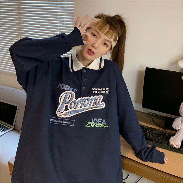 vintage polo collar oversized hoodies women korean trendy 2020 autumn letter print sweatshirt loose harajuku long sleeve, Black
vintage polo collar oversized hoodies women korean trendy 2020 autumn letter print sweatshirt loose harajuku long sleeve, Black