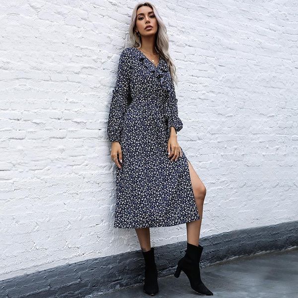fashion vintage floral print mid calf dresses women autumn new full sleeve v neck split streetwear beach holiday vestidos dress, Black;gray
fashion vintage floral print mid calf dresses women autumn new full sleeve v neck split streetwear beach holiday vestidos dress, Black;gray