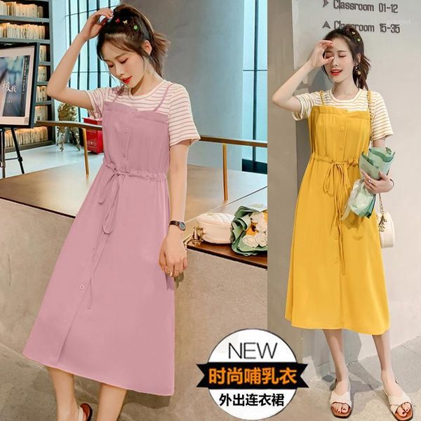 932# maternity clothes summer cotton nursing stripe short sleeve loose stylish dress for pregnant women mom dress1, White
932# maternity clothes summer cotton nursing stripe short sleeve loose stylish dress for pregnant women mom dress1, White