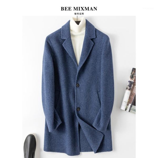 2018 men's double sided woolen cloth long autumn and winter wool woolen cloth coat coat1, Black
2018 men's double sided woolen cloth long autumn and winter wool woolen cloth coat coat1, Black